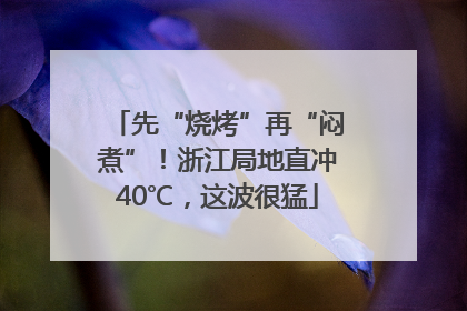 先“烧烤”再“闷煮”！浙江局地直冲40℃，这波很猛