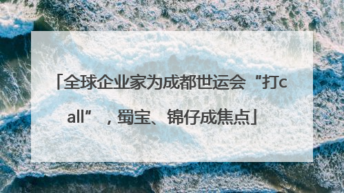 全球企业家为成都世运会“打call”，蜀宝、锦仔成焦点