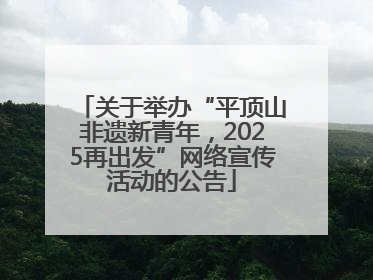 关于举办“平顶山非遗新青年，2025再出发”网络宣传活动的公告