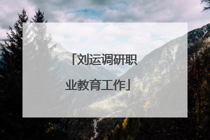 刘运调研职业教育工作