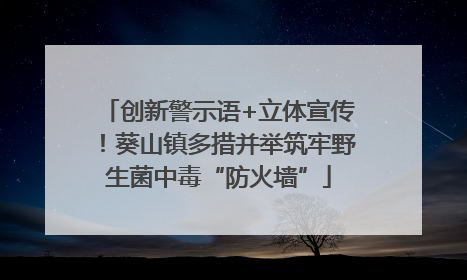 创新警示语+立体宣传！葵山镇多措并举筑牢野生菌中毒“防火墙”