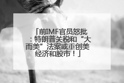 前IMF官员怒批：特朗普关税和“大而美”法案或重创美经济和股市！