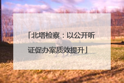 北塔检察：以公开听证促办案质效提升