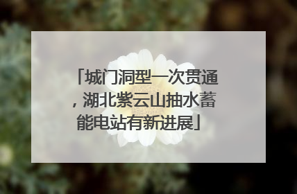 城门洞型一次贯通，湖北紫云山抽水蓄能电站有新进展