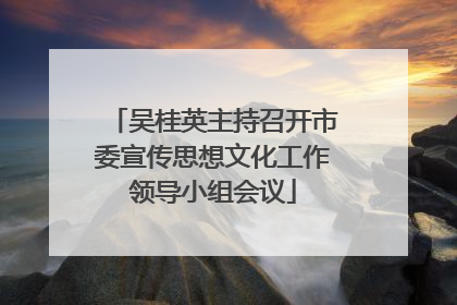 吴桂英主持召开市委宣传思想文化工作领导小组会议