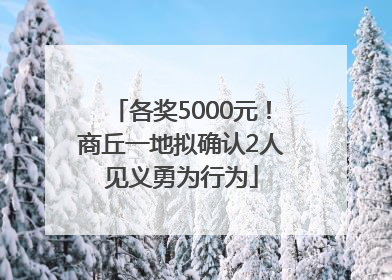 各奖5000元！商丘一地拟确认2人见义勇为行为