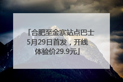 合肥至金寨站点巴士5月29日首发，开线体验价29.9元