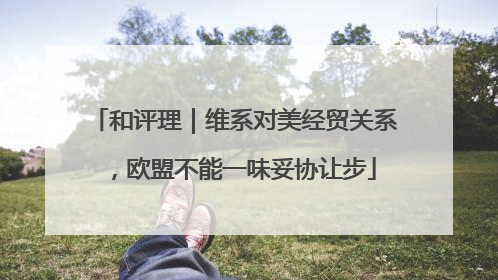 和评理｜维系对美经贸关系，欧盟不能一味妥协让步