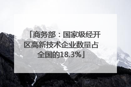 商务部：国家级经开区高新技术企业数量占全国的18.3%