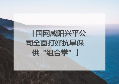 国网咸阳兴平公司全面打好抗旱保供“组合拳”