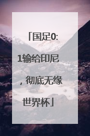国足0:1输给印尼，彻底无缘世界杯