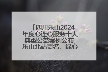 四川乐山2024年度心连心服务十大典型公益案例公布 乐山北站更名、绿心路井盖治理等上榜