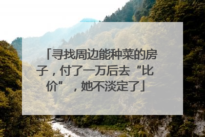 寻找周边能种菜的房子，付了一万后去“比价”，她不淡定了