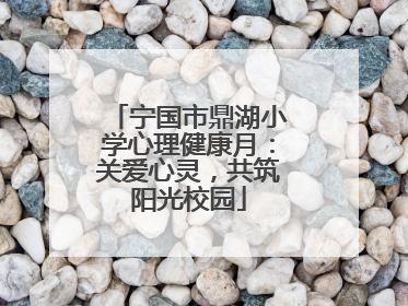 宁国市鼎湖小学心理健康月：关爱心灵，共筑阳光校园