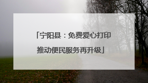 宁阳县：免费爱心打印 推动便民服务再升级