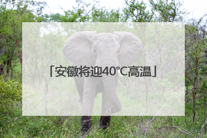 安徽将迎40℃高温