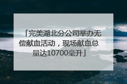 完美湖北分公司举办无偿献血活动，现场献血总量达10700毫升