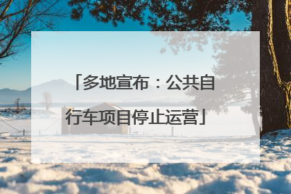 多地宣布：公共自行车项目停止运营