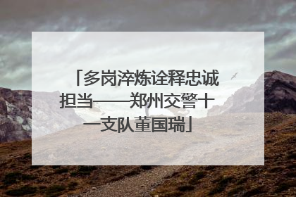 多岗淬炼诠释忠诚担当——郑州交警十一支队董国瑞