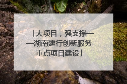 大项目，强支撑——湖南建行创新服务重点项目建设