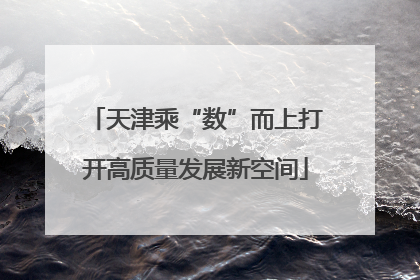 天津乘“数”而上打开高质量发展新空间