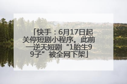 快手：6月17日起关停短剧小程序。此前一逆天短剧“1胎生99子”被全网下架