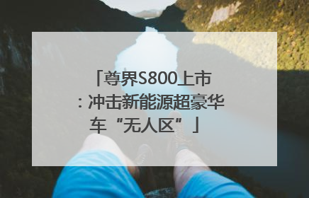 尊界S800上市：冲击新能源超豪华车“无人区”