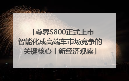 尊界S800正式上市 智能化成高端车市场竞争的关键核心丨新经济观察