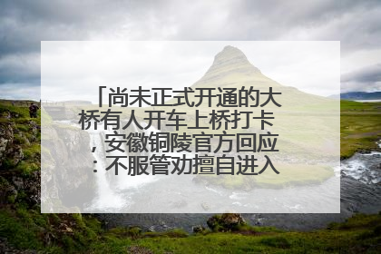 尚未正式开通的大桥有人开车上桥打卡，安徽铜陵官方回应：不服管劝擅自进入，已采取措施