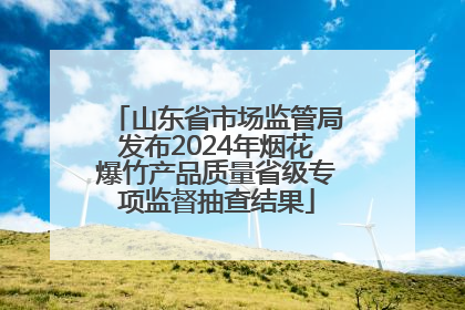 山东省市场监管局发布2024年烟花爆竹产品质量省级专项监督抽查结果