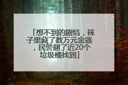 想不到的剧情，袜子里藏了数万元金器，民警翻了近20个垃圾桶找到