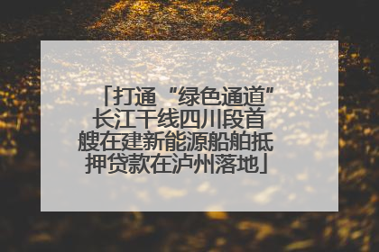 打通“绿色通道” 长江干线四川段首艘在建新能源船舶抵押贷款在泸州落地