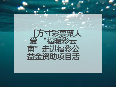 方寸彩票聚大爱 “福暖彩云南”走进福彩公益金资助项目活动在曲靖举行