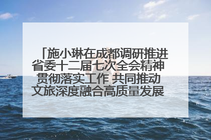 施小琳在成都调研推进省委十二届七次全会精神贯彻落实工作 共同推动文旅深度融合高质量发展 加快打造支柱产业民生产业幸福产业
