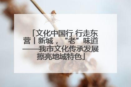 文化中国行 行走东营丨新城，“老”味道——我市文化传承发展擦亮地域特色