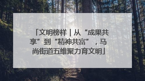 文明榜样｜从“成果共享”到“精神共富”，马尚街道五维聚力育文明