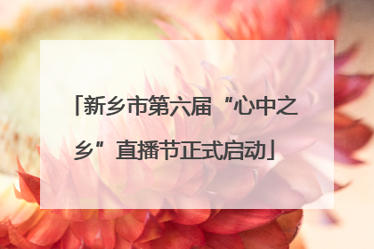 新乡市第六届“心中之乡”直播节正式启动