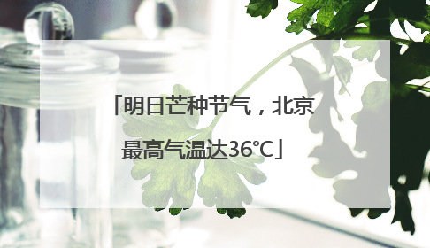 明日芒种节气，北京最高气温达36℃
