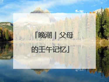 晚潮｜父母的壬午记忆