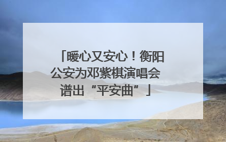 暖心又安心！衡阳公安为邓紫棋演唱会谱出“平安曲”