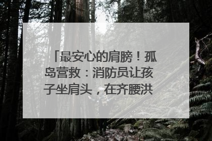 最安心的肩膀！孤岛营救：消防员让孩子坐肩头，在齐腰洪水里稳如泰山
