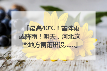 最高40℃！雷阵雨或阵雨！明天，河北这些地方雷雨出没……