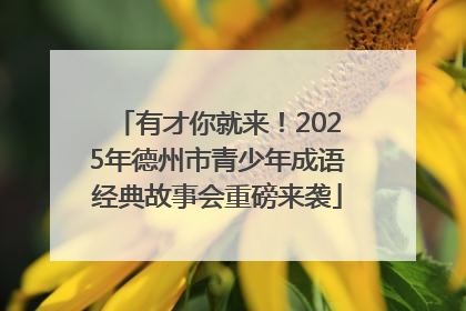 有才你就来！2025年德州市青少年成语经典故事会重磅来袭
