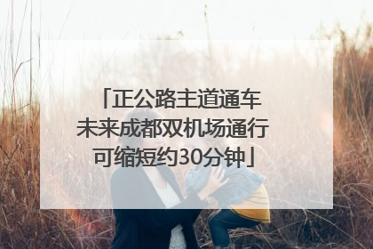 正公路主道通车 未来成都双机场通行可缩短约30分钟