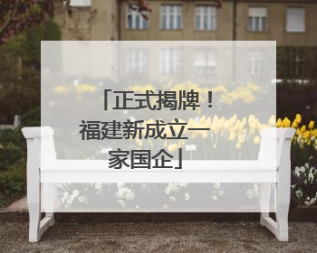 正式揭牌！福建新成立一家国企