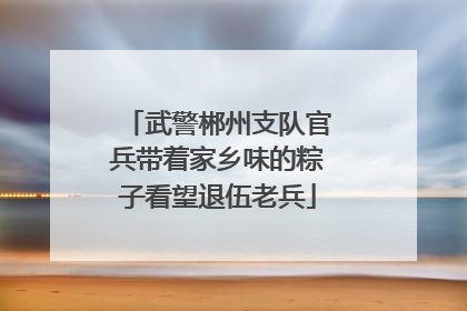 武警郴州支队官兵带着家乡味的粽子看望退伍老兵