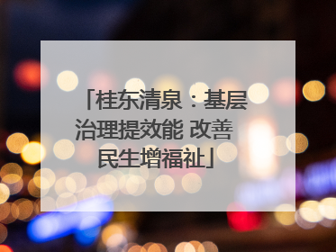 桂东清泉：基层治理提效能 改善民生增福祉