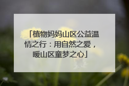 植物妈妈山区公益温情之行：用自然之爱，暖山区童梦之心