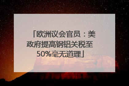欧洲议会官员：美政府提高钢铝关税至50%毫无道理