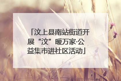 汶上县南站街道开展“汶”暖万家·公益集市进社区活动